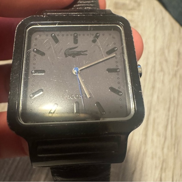 Lacoste LG 56.4.22.2304 Watch With Leather Band Square Face RARE Needs Battery - Picture 3 of 16